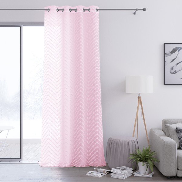 Ružový záves AmeliaHome Molisa Eyelets, 140 x 250 cm-image-2