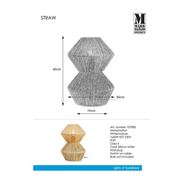 Stolová lampa Markslöjd Straw Nature-image-4