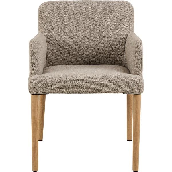 Béžové čalúnené jedálenské kreslo s podrúčkami Zoe – Actona-image-3