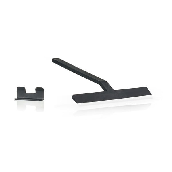 Čierna kúpeľňová stierka so stojanom Zone Rim, šírka 22 cm-image-2