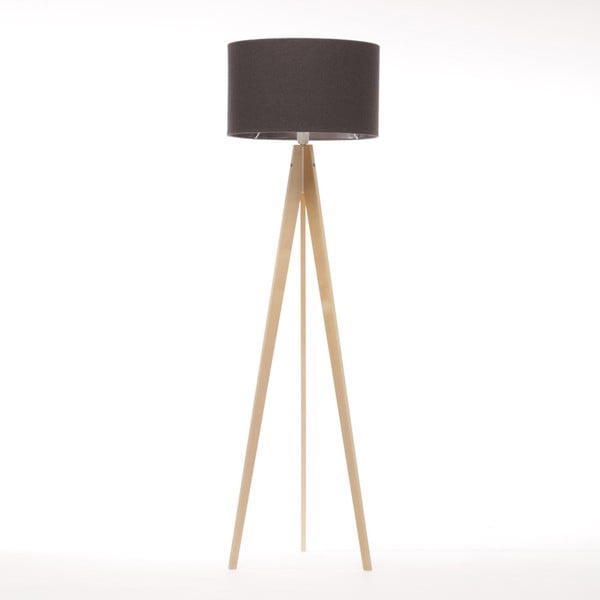 Čierna stojacia lampa 4room Artist, breza, 150 cm