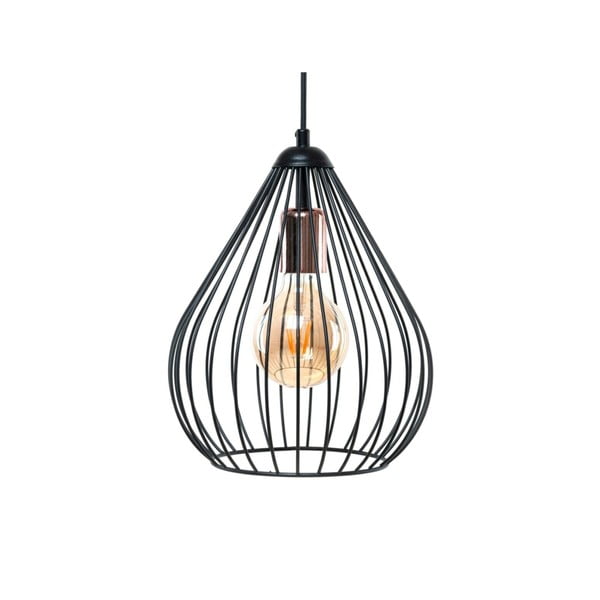 Čierne závesné svietidlo s kovovým tienidlom ø 24 cm Fasah – Opviq lights-image-2