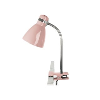 Ružová stolná lampa s klipom Leitmotiv Study