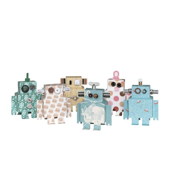 Sada 6 papierových robotov Studio Ditte Robots