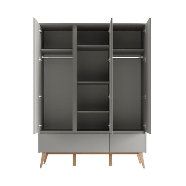 Sivá detská šatníková skriňa 149x52,5 cm Swing – Pinio-image-3