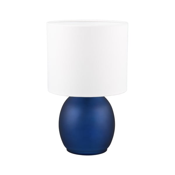 Bielo-modrá stolová lampa s textilným tienidlom (výška 29 cm) Vela – Trio-image-1