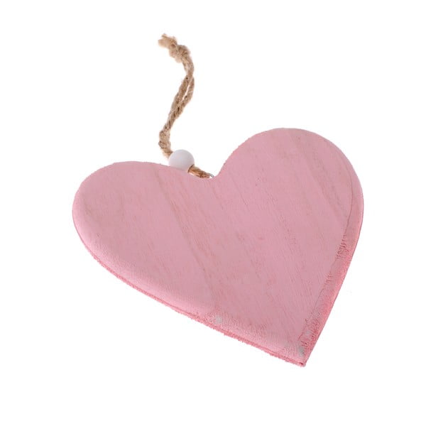 Ružová drevená závesná dekorácia Dakls So Cute Heart
