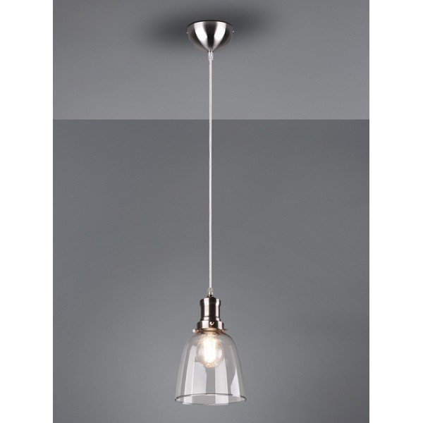 Závesné svietidlo v striebornej farbe so skleneným tienidlom ø 14 cm Vita – Reality-image-1