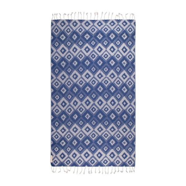 Modrá hammam osuška z bavlnených a bambusových vlákien Begonville Joy, 180 × 95 cm