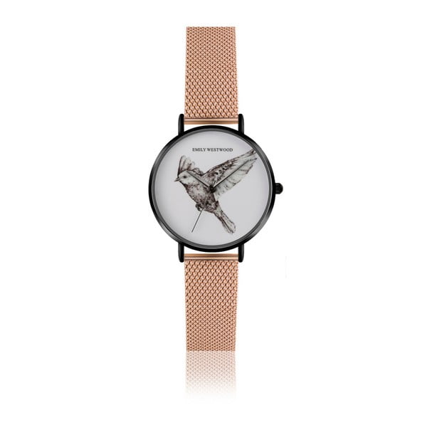 Dámske hodinky s remienkom z antikoro ocele v ružovo-zlatej farbe Emily Westwood