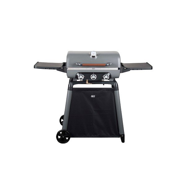 Čierny plynový gril 3 samostatne ovládateľnými horákmi a teplomerom Jamie Oliver Portable