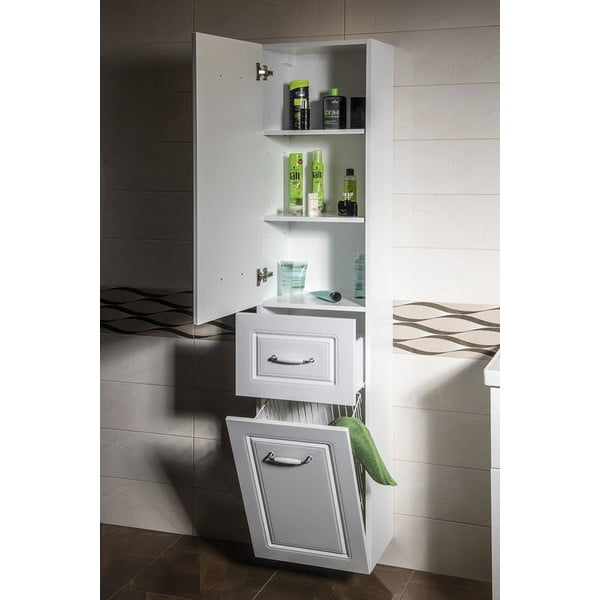 Biela kúpeľňová skrinka 40x184 cm Favolo – Sapho-image-2