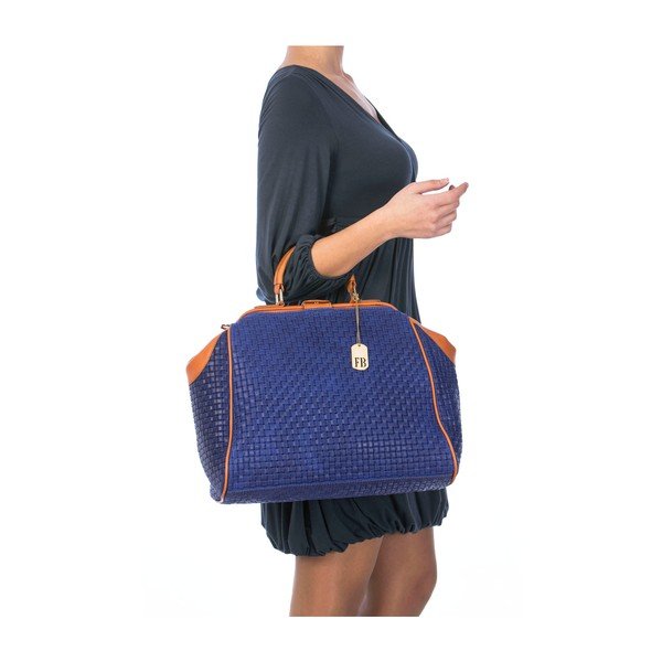 Kožená kabelka Braid Blue-image-3