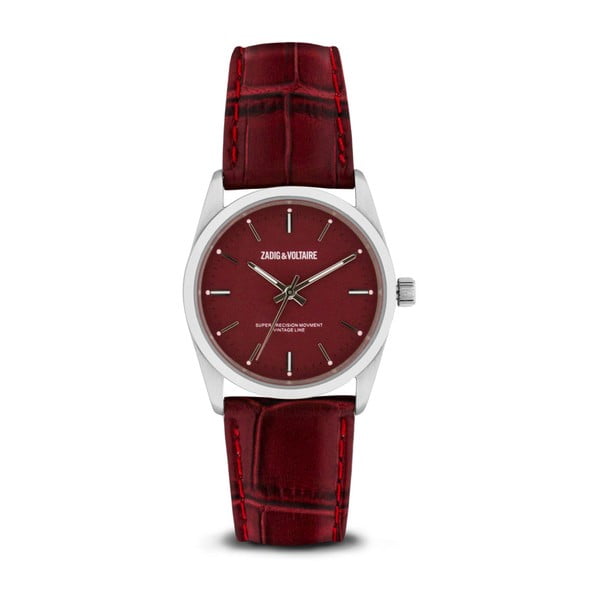 Dámske červené hodinky s koženým remienkom Zadig & Voltaire