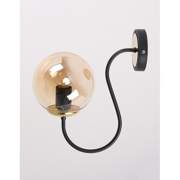 Okrovožlto-čierne nástenné svietidlo ø 15 cm Oslo – Squid Lighting-image-2