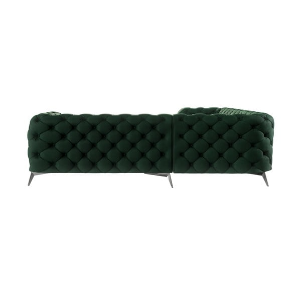 Tmavozelená zamatová rohová pohovka Chelsea – Ropez-image-2