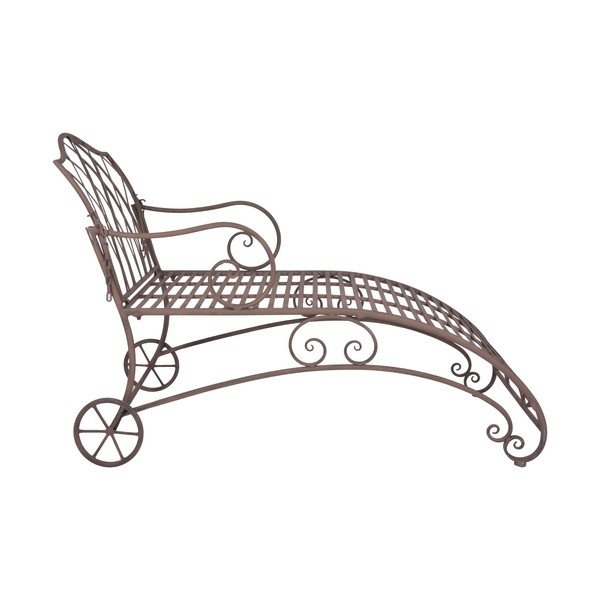 Hnedé kovové záhradné ležadlo – Esschert Design-image-2