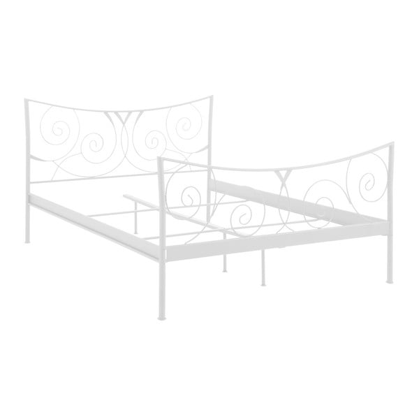 Biela dvojlôžková kovová posteľ Støraa Isabelle, 140 x 200 cm