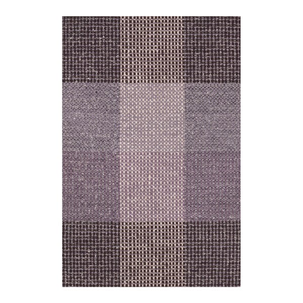 Fialový ručne tkaný vlnený koberec Linie Design Genova, 50 × 80 cm