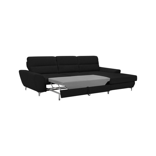 Čierna rozkladacia rohová pohovka Windsor & Co Sofas Omega, pravý roh-image-3