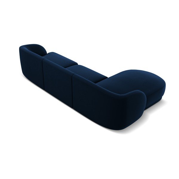 Modrá zamatová rohová pohovka (ľavý roh) Miley - Micadoni Home-image-3