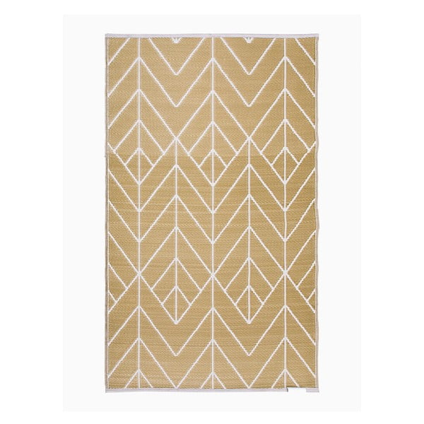 Béžovo-zlatý obojstranný vonkajší koberec z recyklovaného plastu Fab Hab Sydney, 90 x 150 cm-image-1