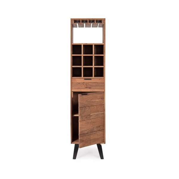 Vinotéka z masívu akácie v prírodnej farbe 45x180x40 cm Isar – Bizzotto-image-1