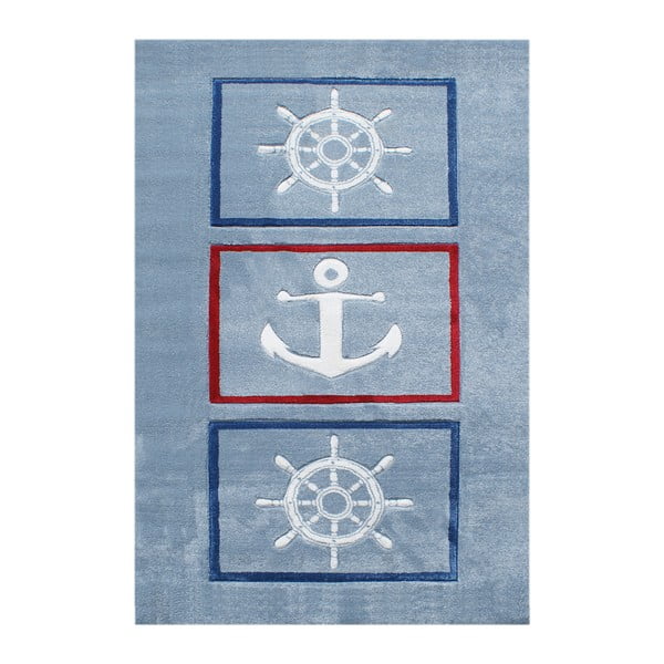 Modrý detský koberec Happy Rugs Anchor, 120 × 180 cm