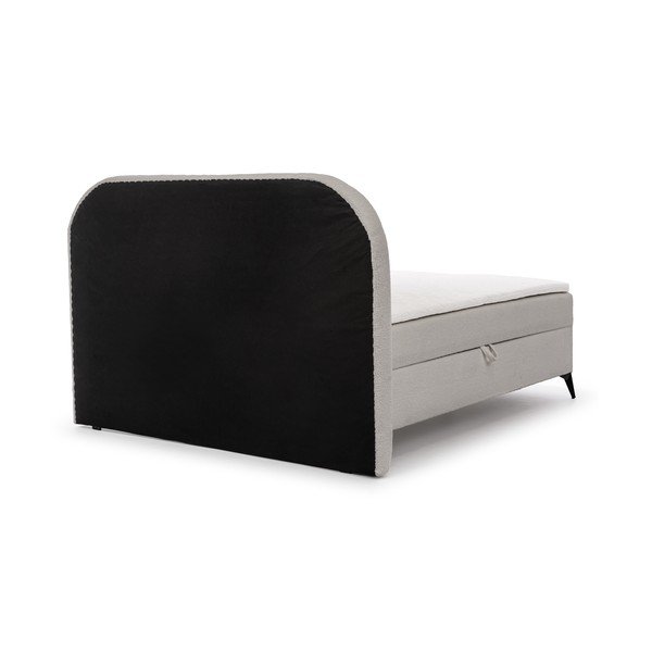 Svetlosivá boxspring posteľ s úložným priestorom 140x200 cm Ornes – Ropez-image-4