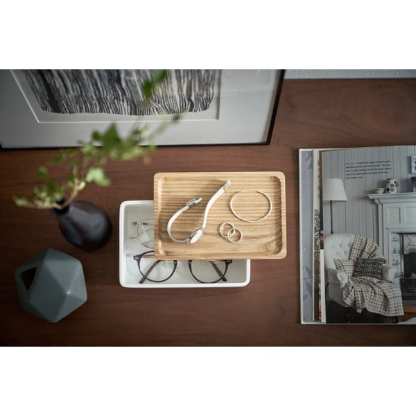 Biely úložný box s vekom 18,5x12,5x7 cm Rin – YAMAZAKI-image-1