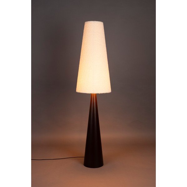 Čierno-biela stmievateľná stojacia lampa s textilným tienidlom (výška 166 cm) Miki – Dutchbone-image-1