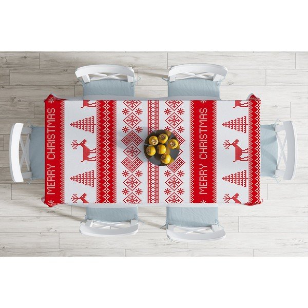Vianočný obrus s prímesou bavlny Minimalist Cushion Covers Nordic Knit, 140 x 180 cm-image-1
