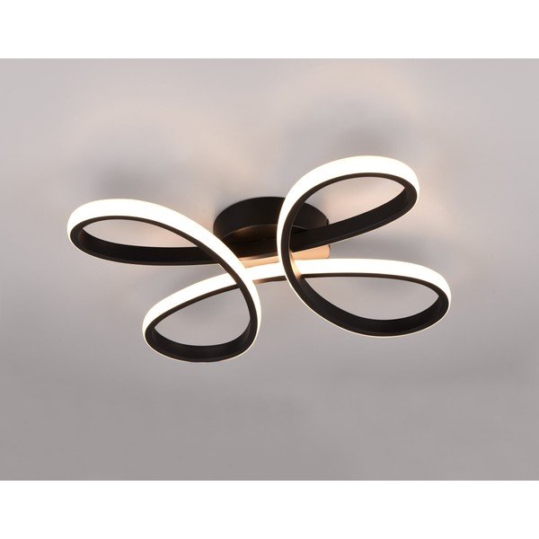 Čierne LED stropné svietidlo 40x40 cm Fly – Trio-image-1