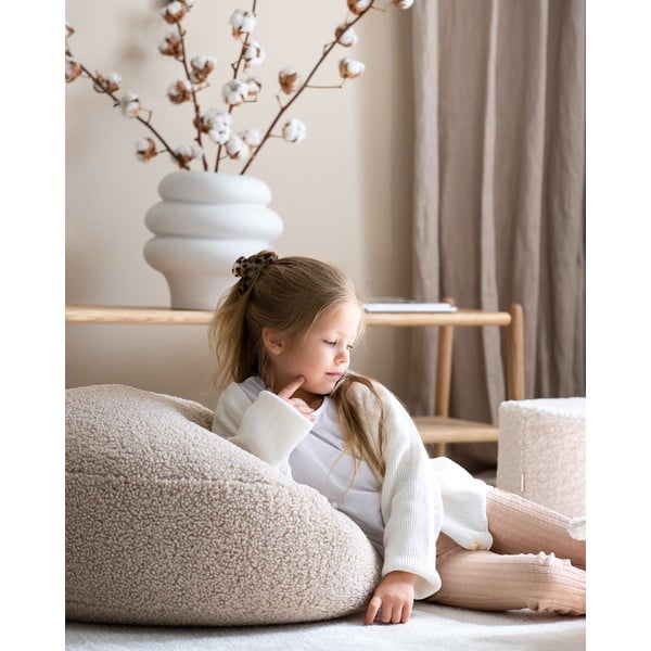 Svetlohnedý detský sedací vak z textílie buklé Round – Wigiwama-image-4