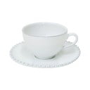 Biely kameninový hrnček s tanierikom Costa Nova Pearl, 250 ml