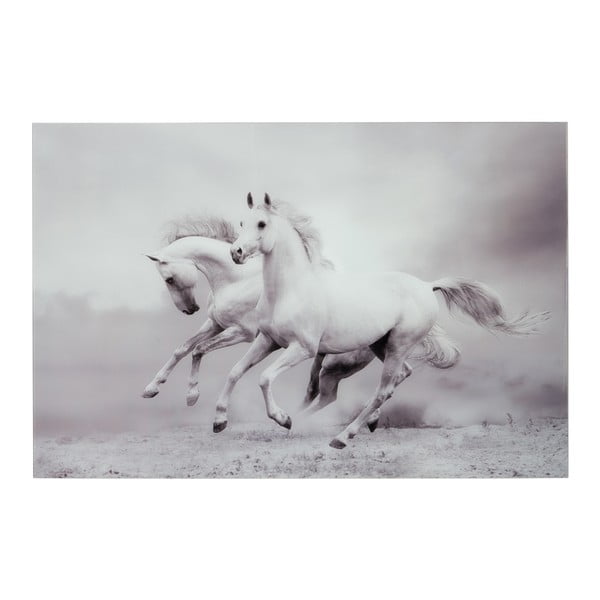 Sklenený obraz Two Horses, 100x150 cm