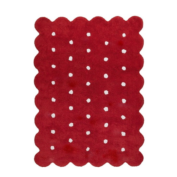 Červený bavlnený ručne vyrobený koberec Lorena Canals Biscuit, 120 x 160 cm