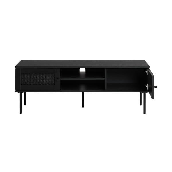 Čierny TV stolík v dekore duba 120x43 cm Pensacola – Unique Furniture-image-3