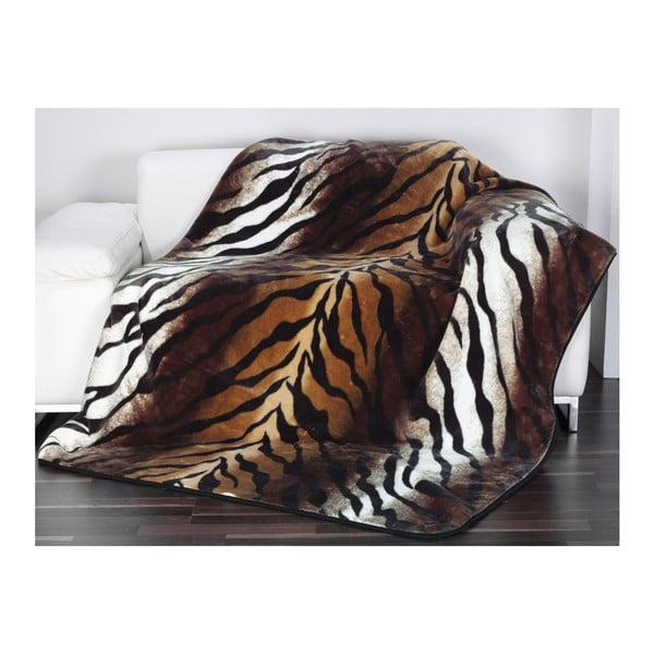 Hnedá deka Gözze Cashmere Tiger, 150 x 200 cm