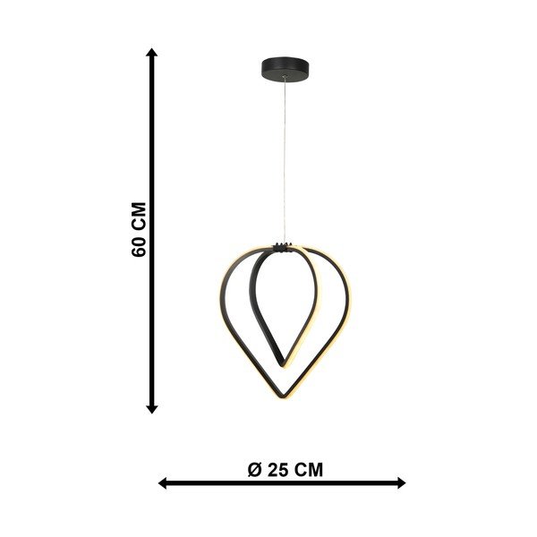 Čierne kovové LED závesné svietidlo ø 33 cm Pars – Squid Lighting-image-4