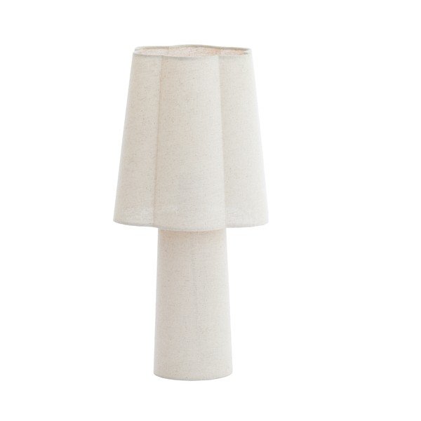 Biela stolová lampa s textilným tienidlom (výška  50 cm) Musaby – Light & Living