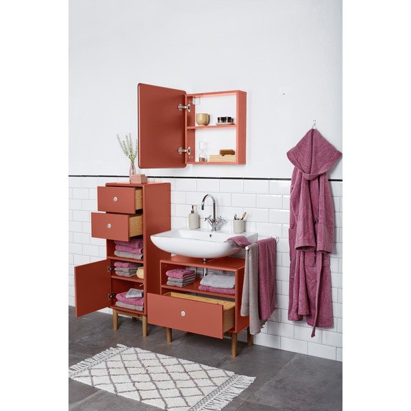 Červená nástenná kúpeľňová skrinka so zrkladlom Tom Tailor Color Bath-image-2