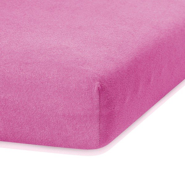 Fuksiová elastická plachta na dvojlôžko AmeliaHome Ruby Siesta, 200-220 x 200 cm-image-2