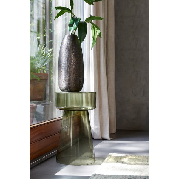 Sklenený okrúhly odkladací stolík ø 30 cm Dakwa – Light & Living-image-4