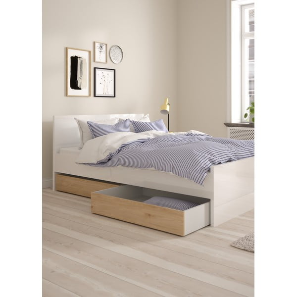 Zásuvky pod posteľ v prírodnej farbe v súprave 2 ks 90x190/140x190 cm Naia – Tvilum-image-1