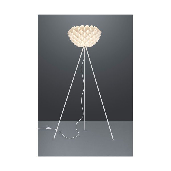 Biela stojacia lampa Reality Tilia, výška 155 cm-image-1