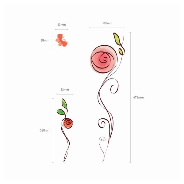 Sada samolepiek Ambiance Roses And Butterflies Decals-image-2