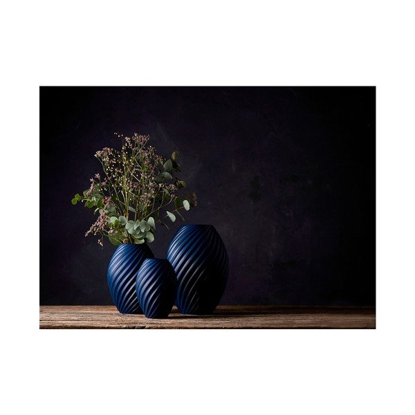 Modrá porcelánová váza Morsø River, výška 26 cm-image-2