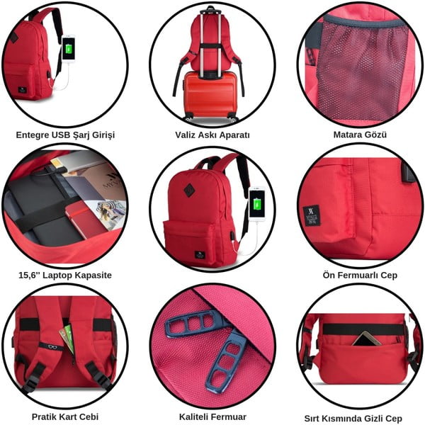 Fialový batoh s USB portom My Valice SPECTA Smart Bag-image-3