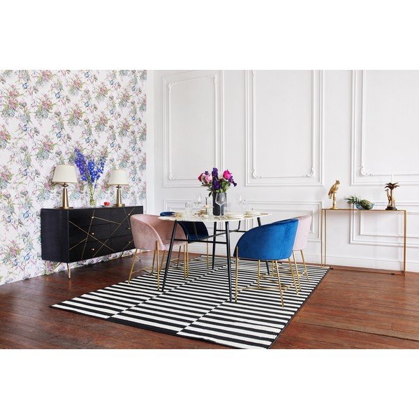 Čierna komoda z mangového dreva Kare Design Gold Vein, šírka 145 cm-image-1